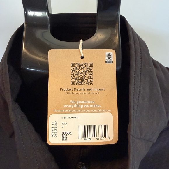 Patagonia Black TechFace Jacket R1 - Picture 3 of 7